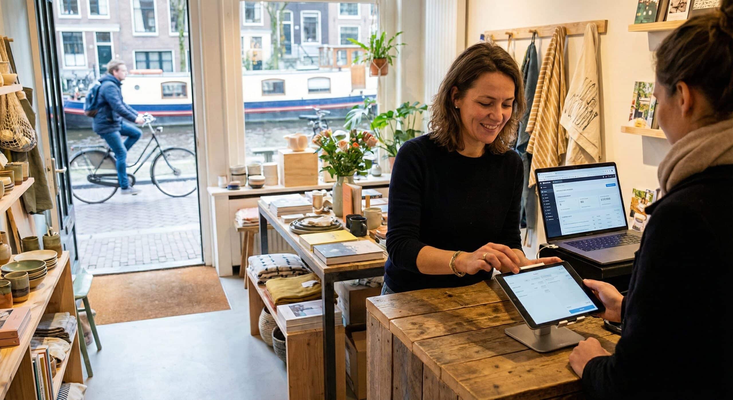 E-commerce in retail: Klant betaalt in winkel in Amsterdam. retailZ partner voor strategie.